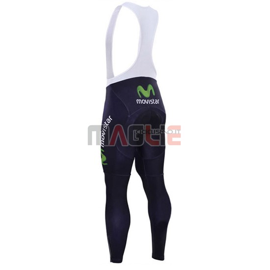 Maglia Movistar manica lunga 2017 bianco e blu